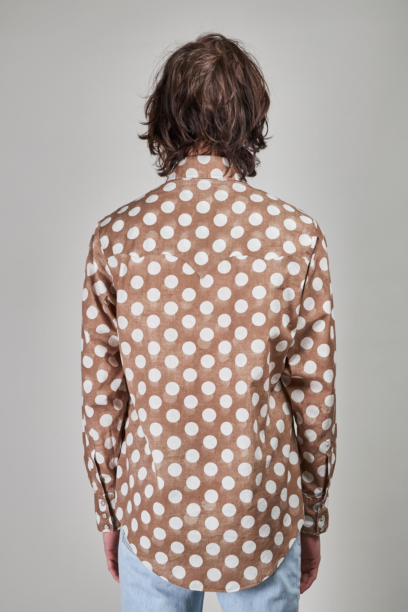 Printed Light Shirt Woven , brown polka dot