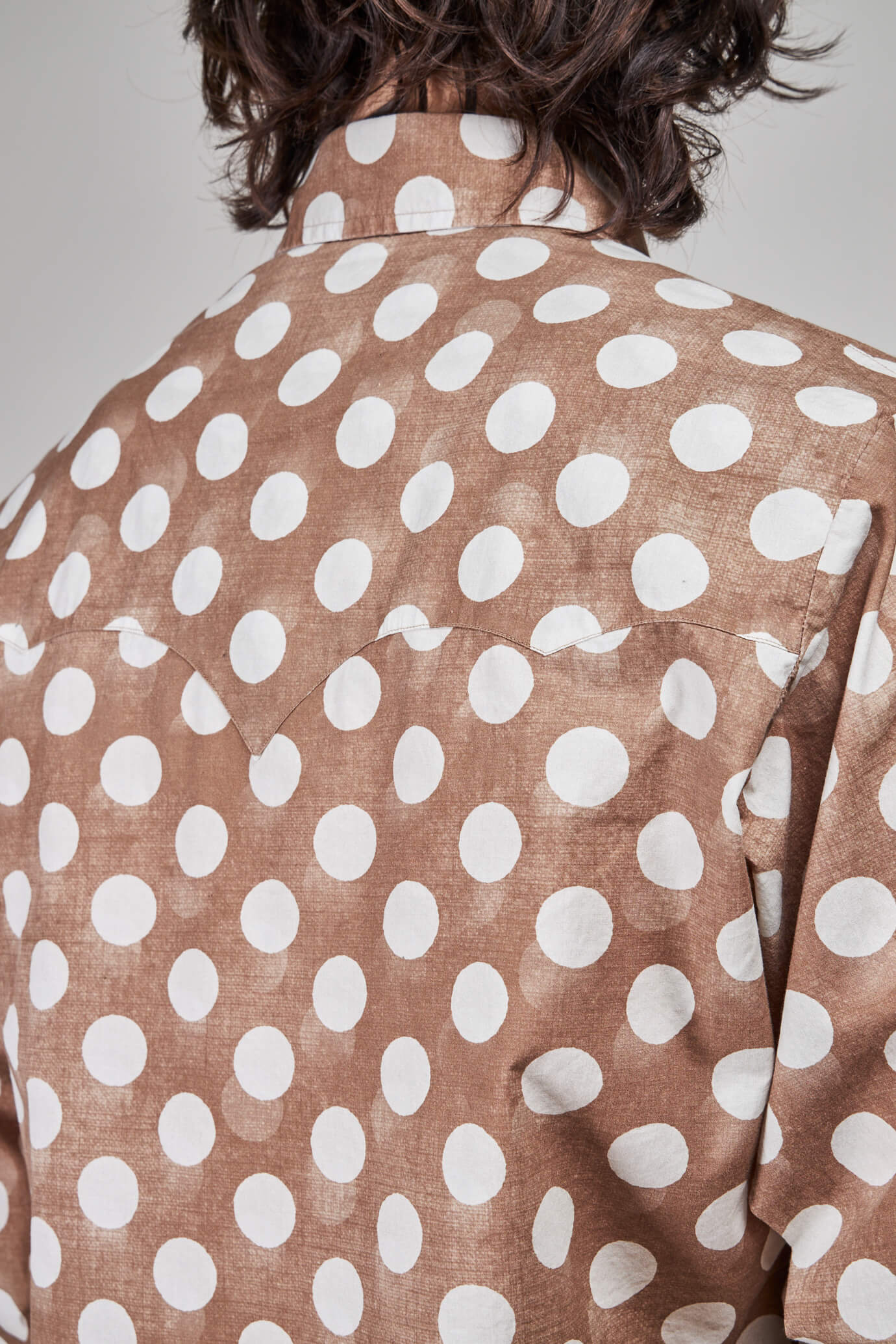 Printed Light Shirt Woven , brown polka dot