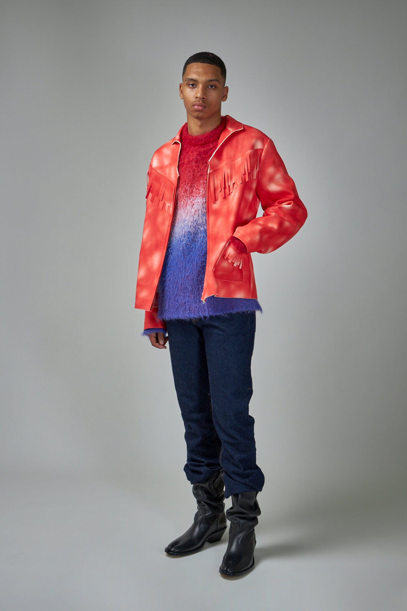 Dyed Suede Jacket Leather