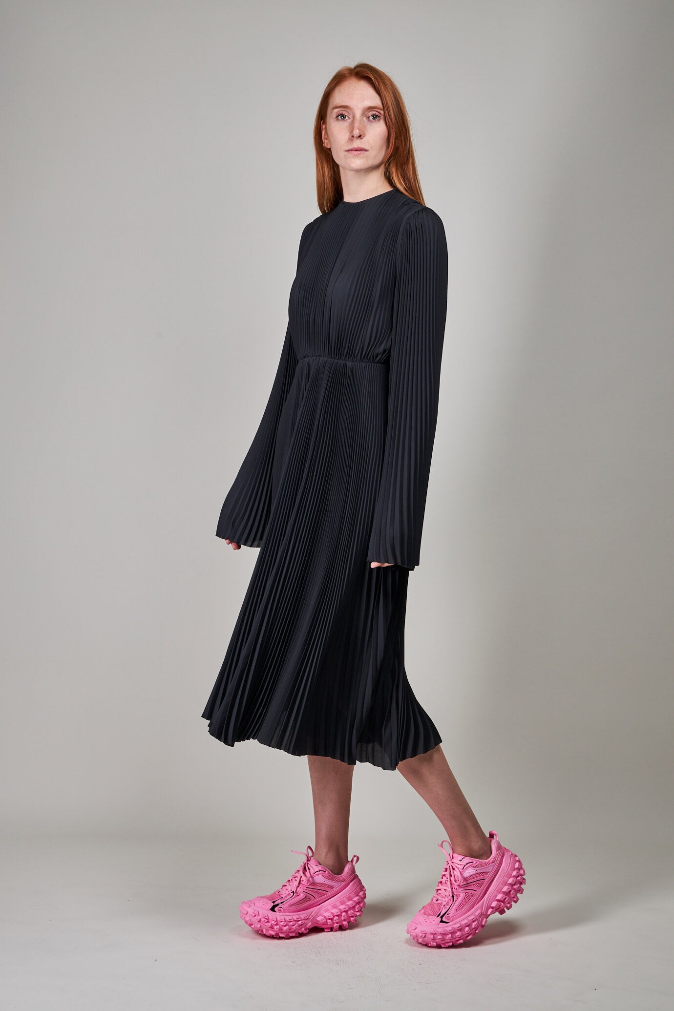 Pleated Dress, black