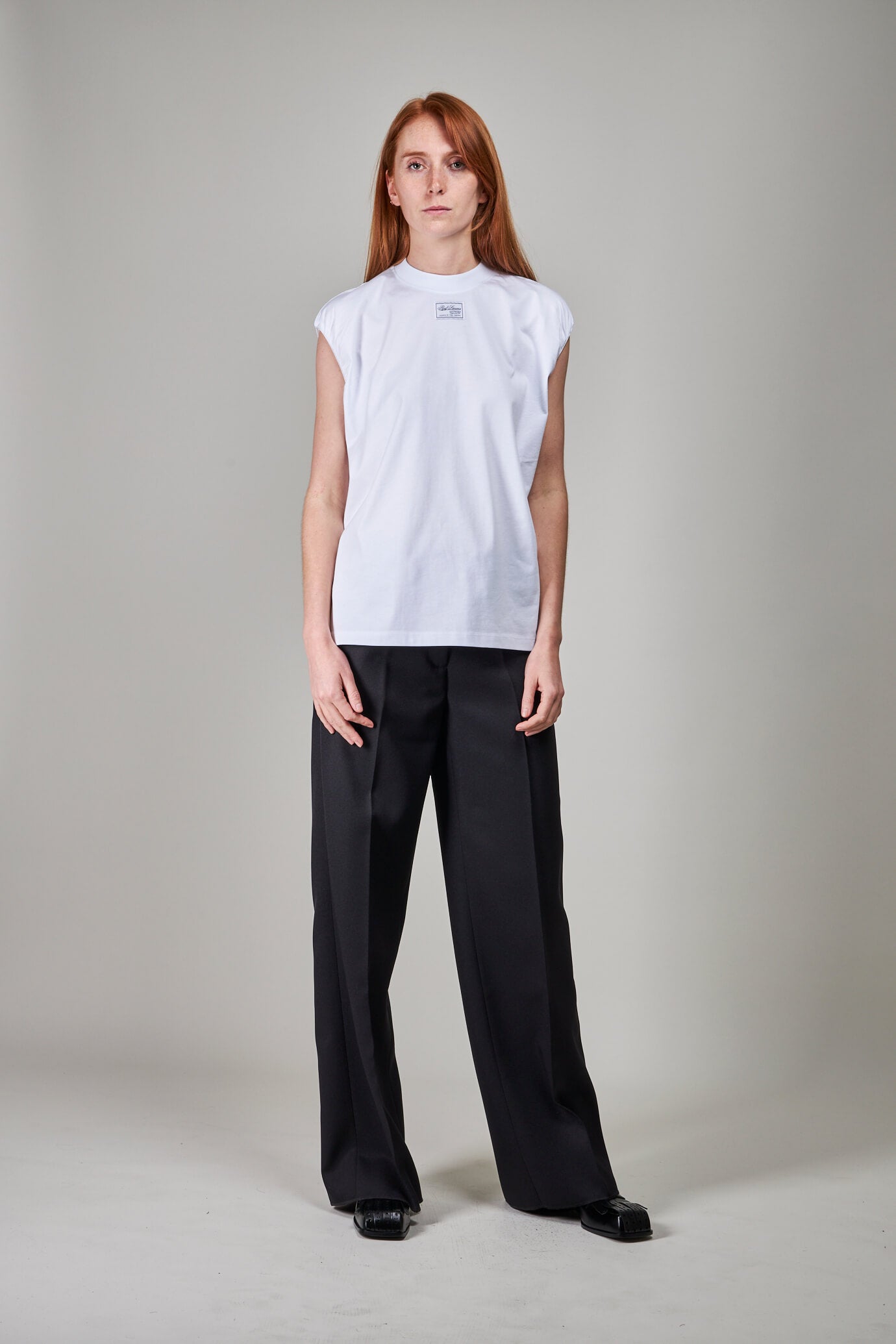 Classic Wide Leg Pants with 2 Back Pockets, black