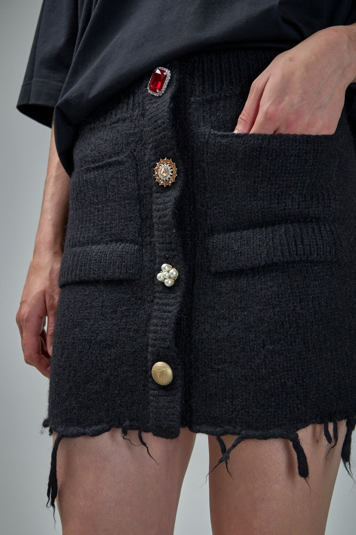 Fancy Button Skirt