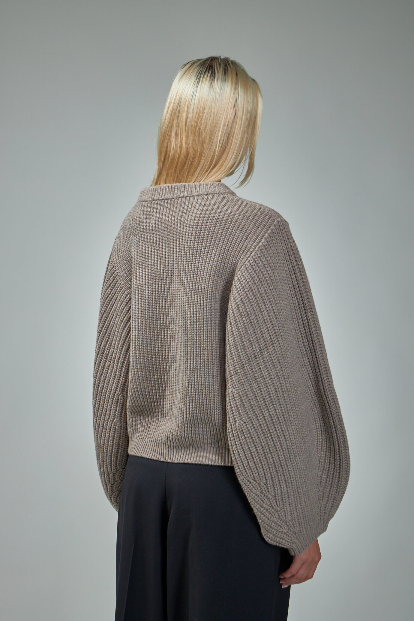 Cashmere Balloon Sleeve Crew Neck