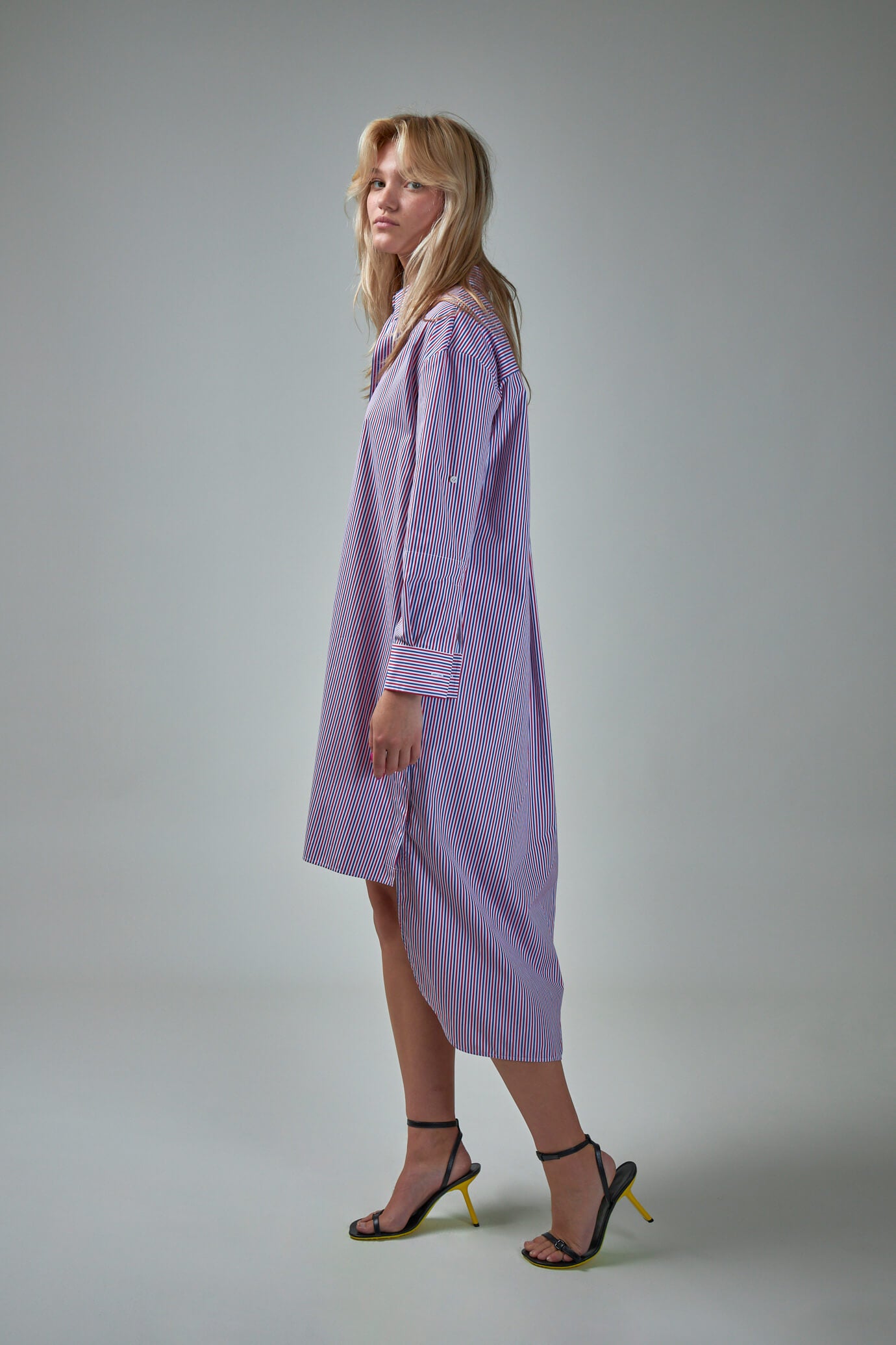 Stripe Turn Up Shirt Dress