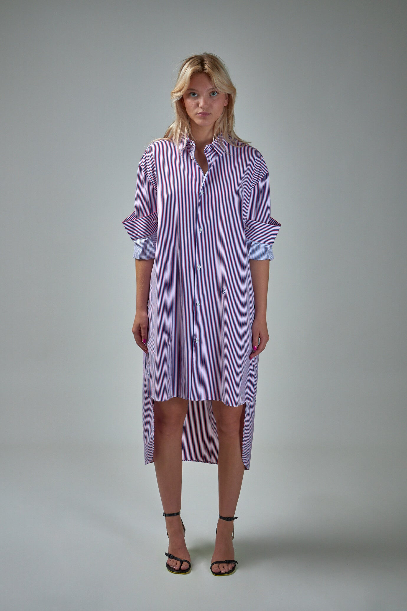 Stripe Turn Up Shirt Dress