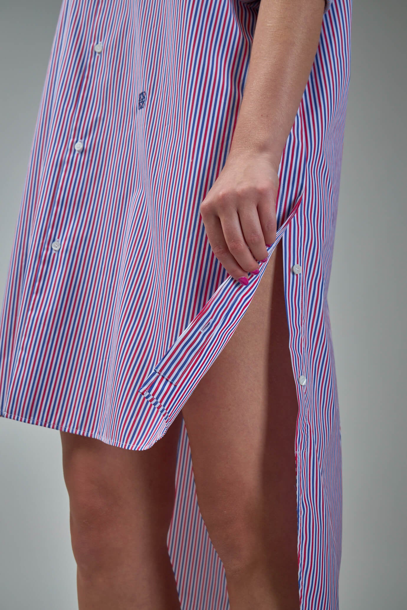 Stripe Turn Up Shirt Dress