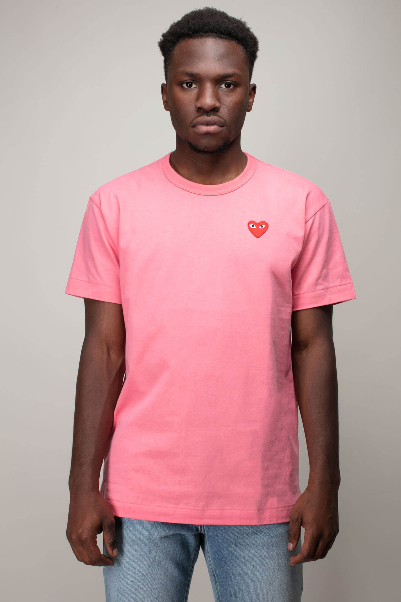Comme des Garçons Play Men's Play Heart T-Shirt - Pink - Size Large