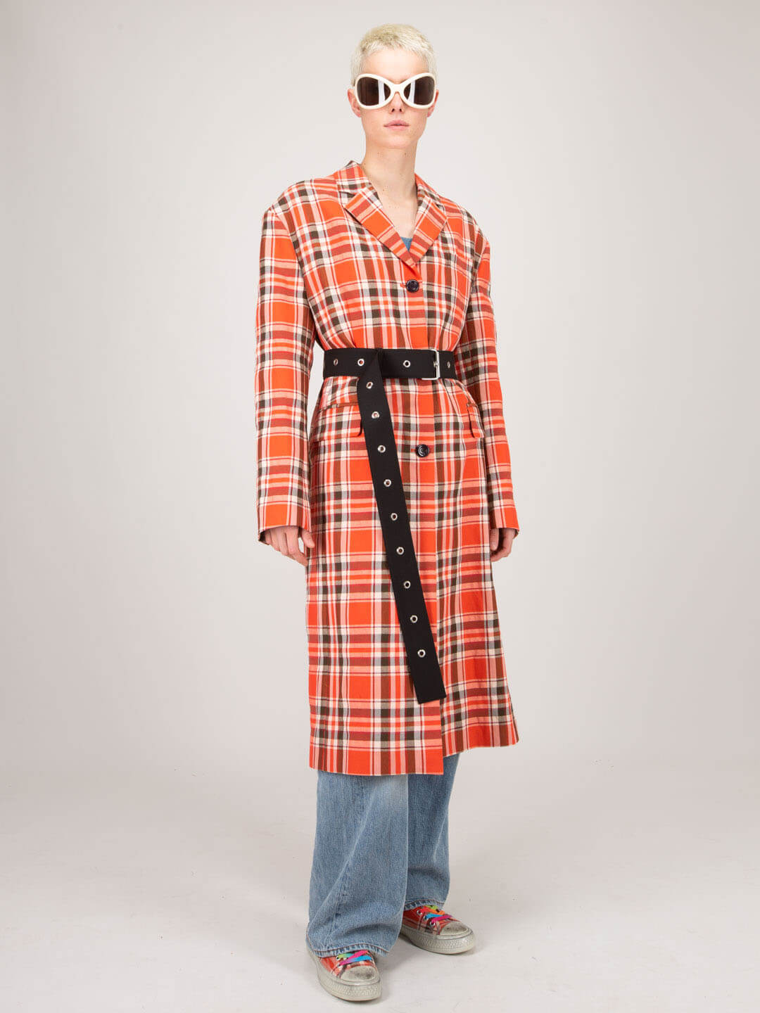 Acne studios checked outlet coat