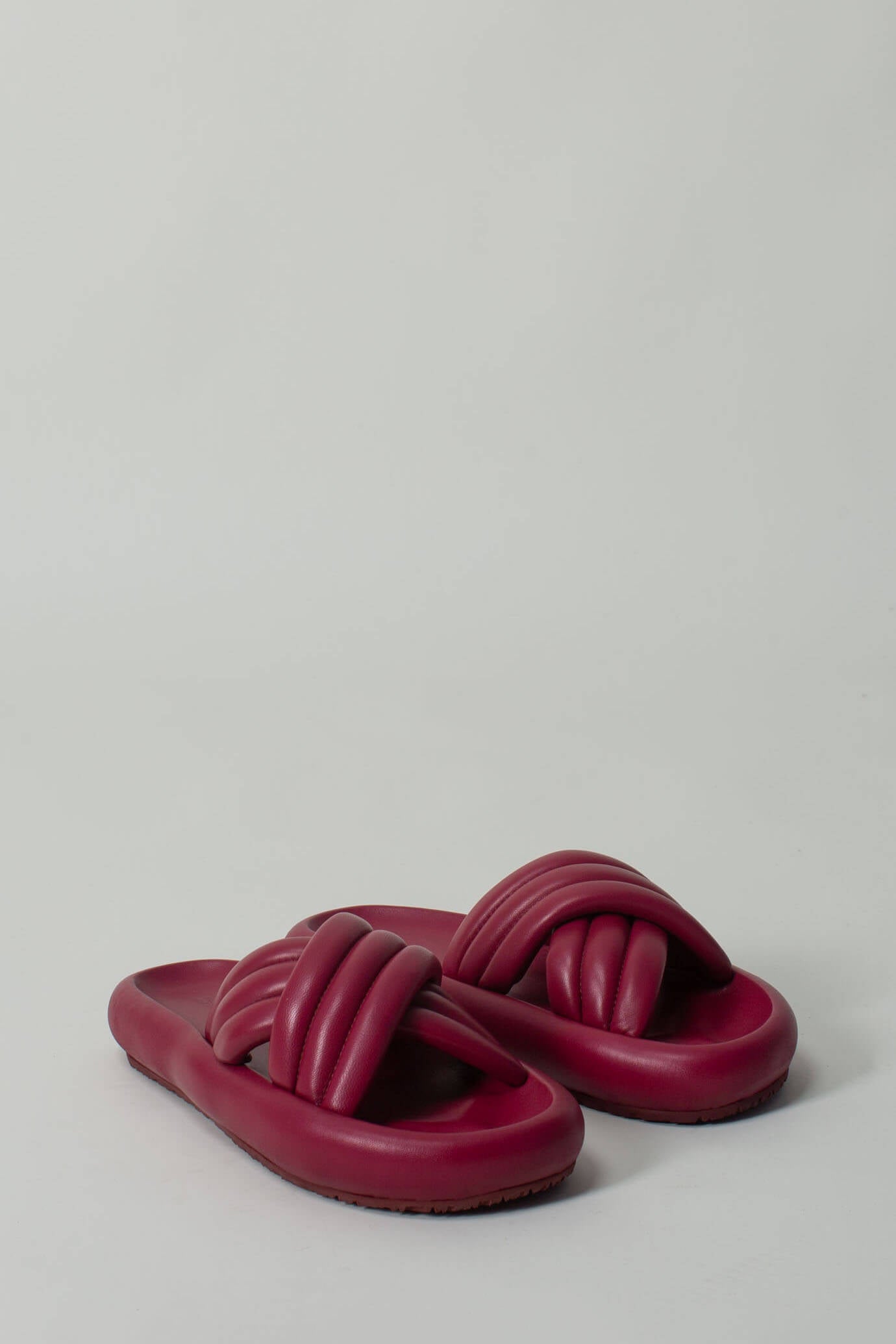 Leather Puffy Sandals