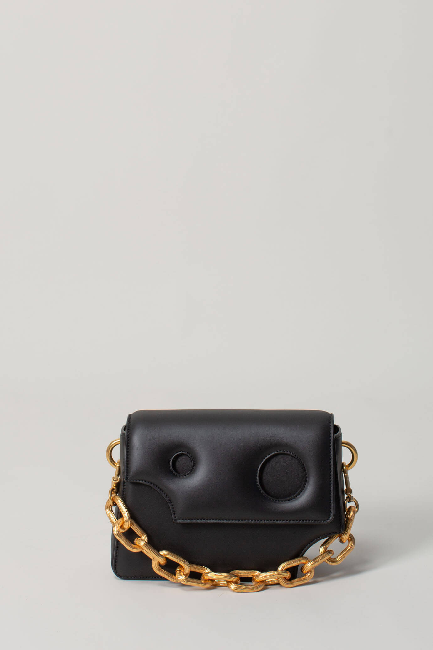 Luxury bag - Burrow shoulder bag in black leather
