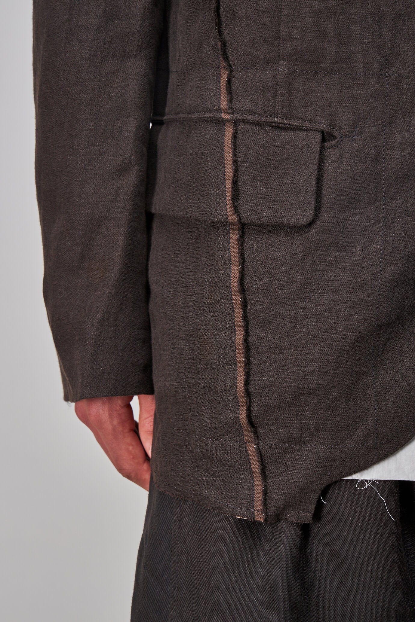 Selvedged Two Button Blazer, brown