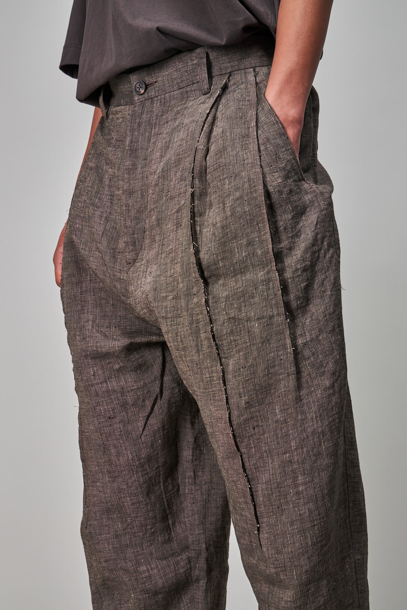 Pleated Straight Leg Wide Trousers, grey