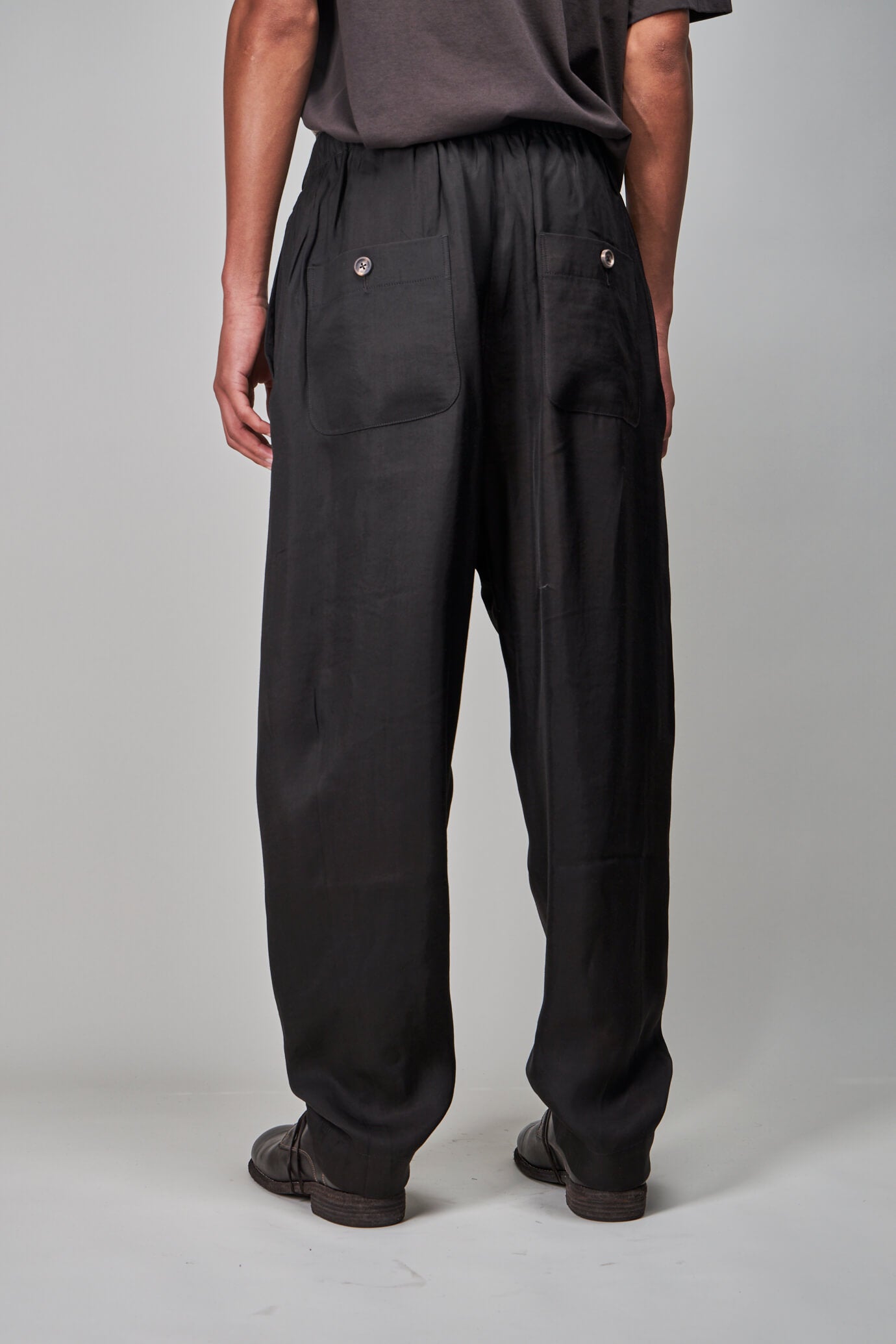 Tapered Tailor Drawstring Trousers, black