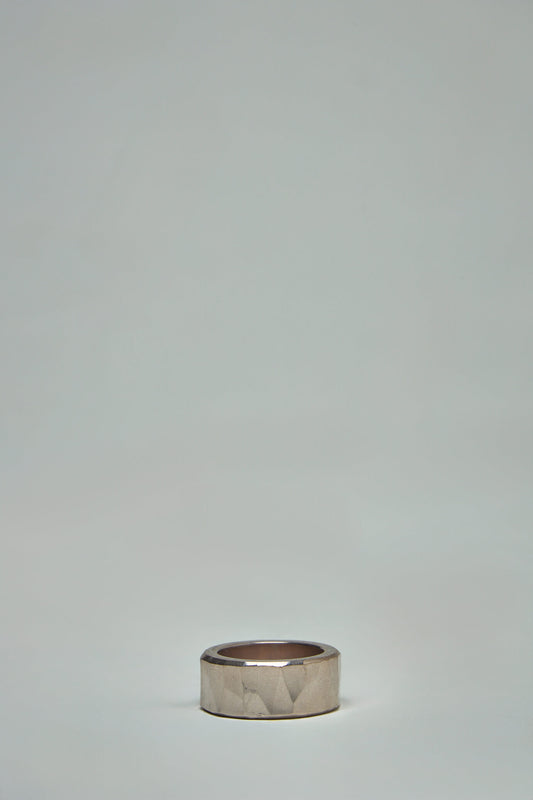 Ring Rough Hammered Silver