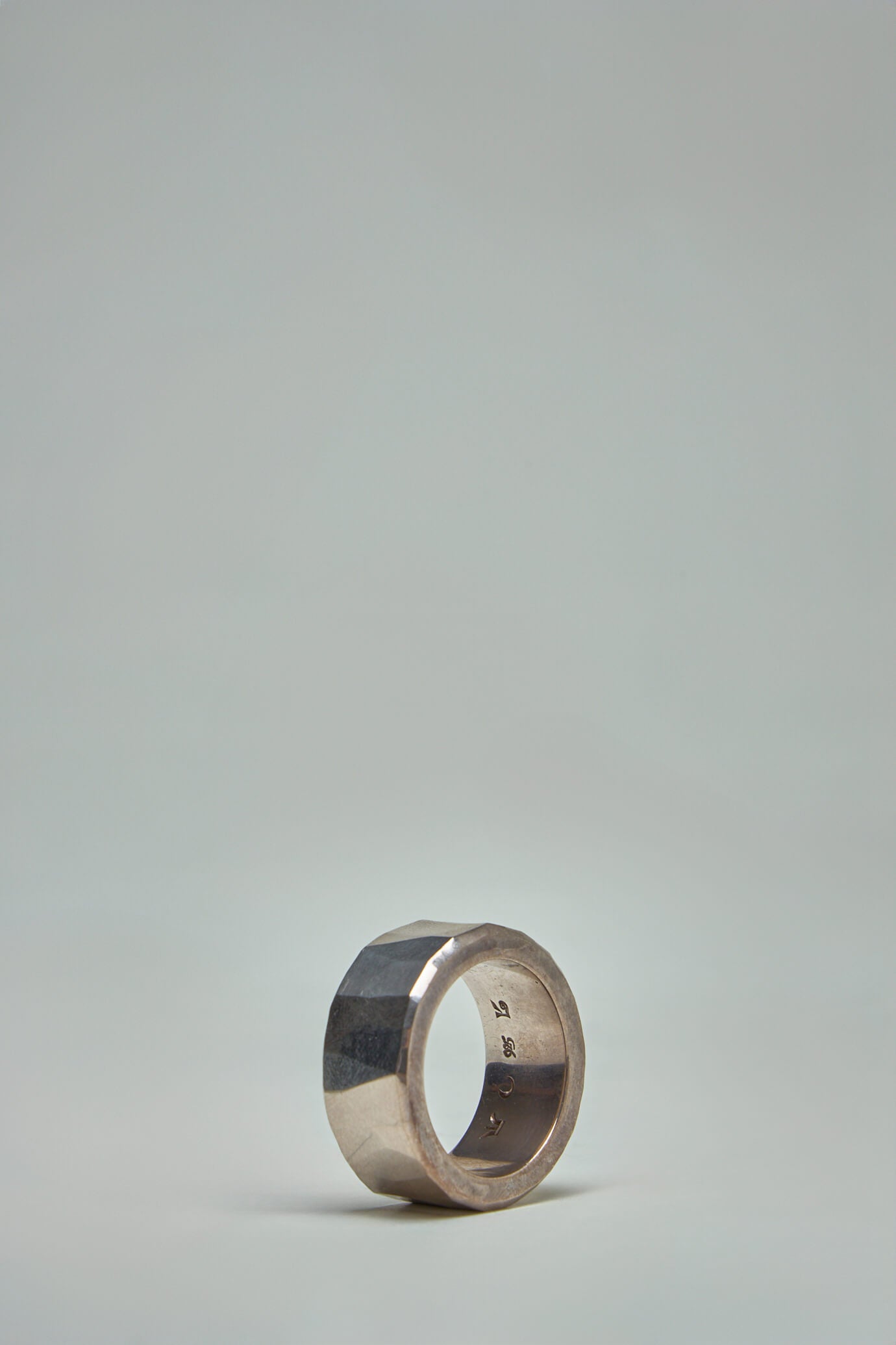 Ring Rough Hammered Silver