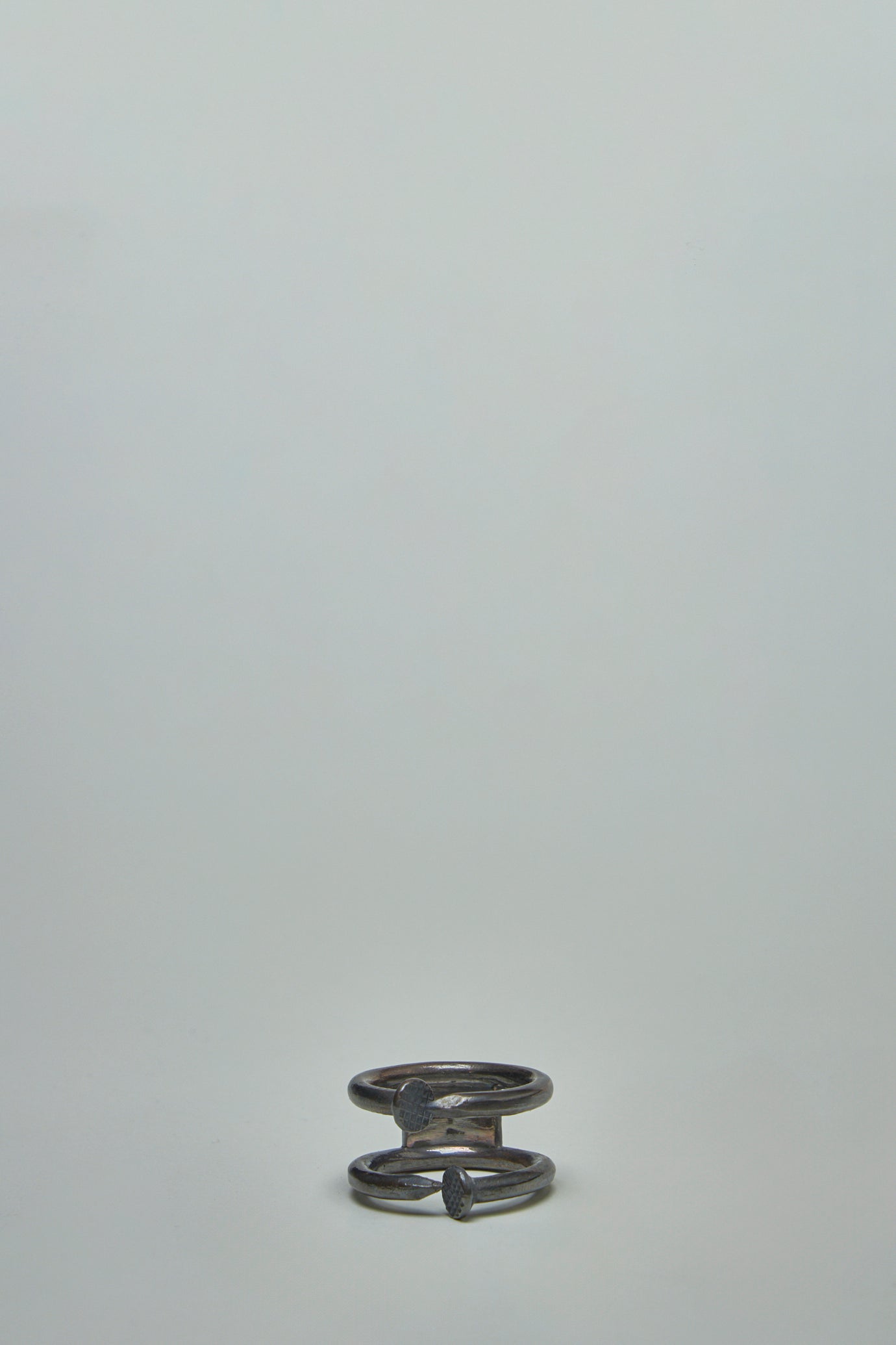 Double Nails Silver Ring