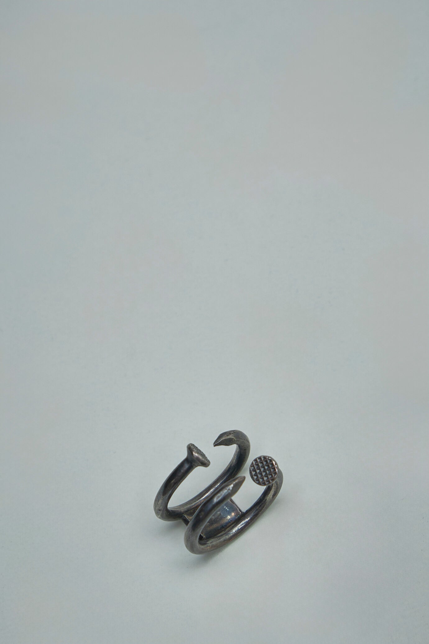 Double Nails Silver Ring