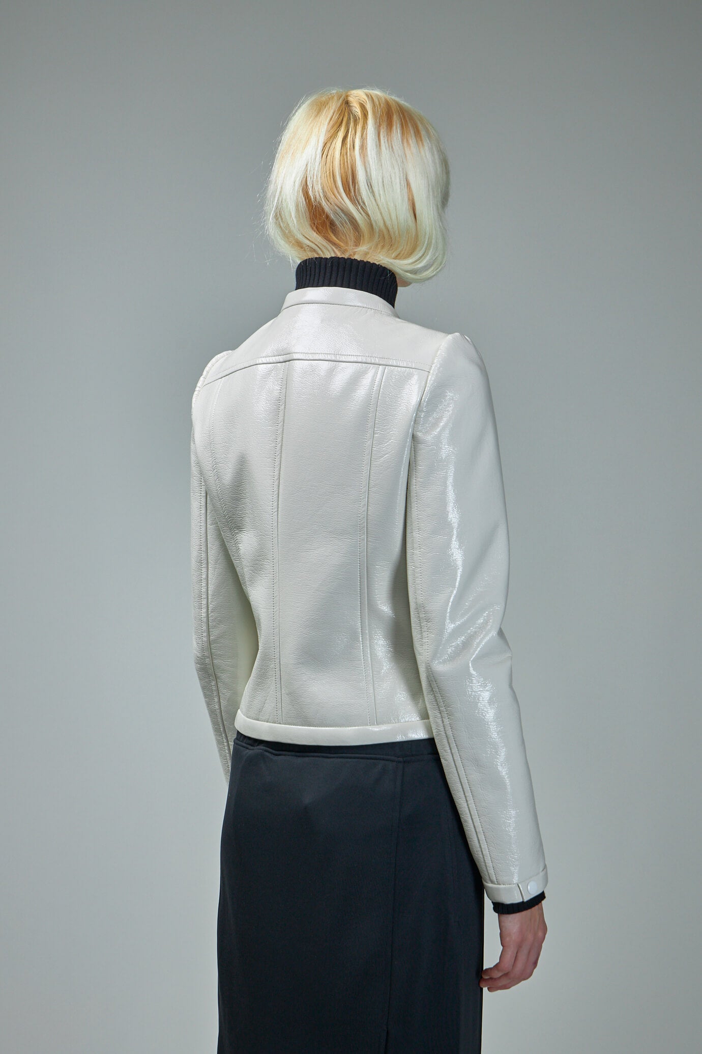 White vinyl shop jacket