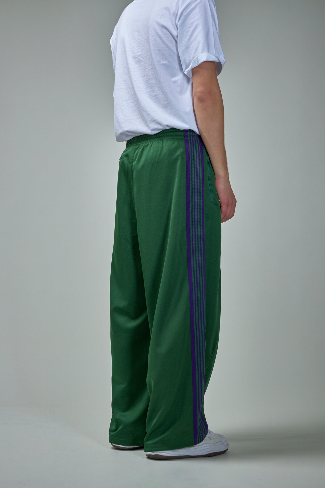 track pants men green in polyester - NEEDLES - d — 2