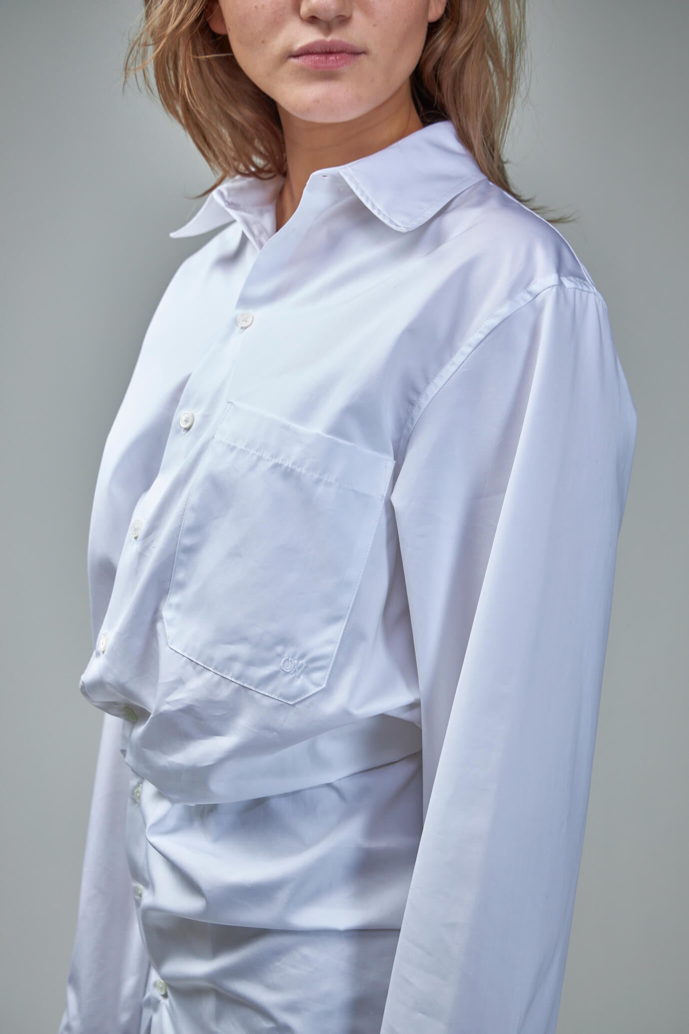 White twist outlet shirt dress