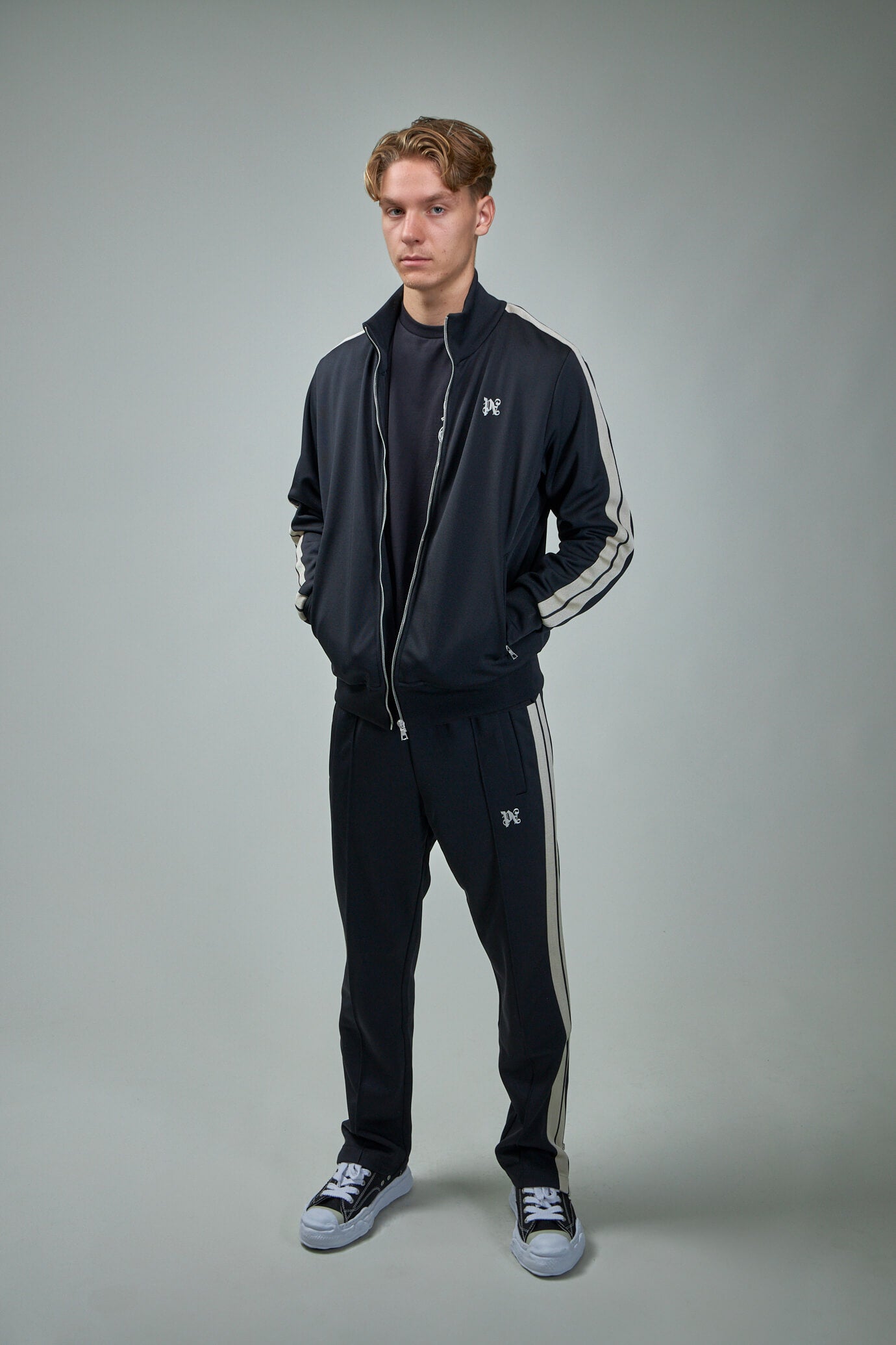 Palm Angels Tracksuit Jacket With Monogram in Blue for Men