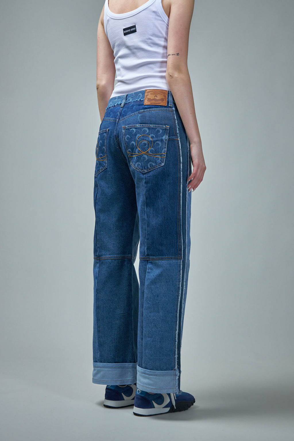 Regenerated Denim Straight Leg Pants