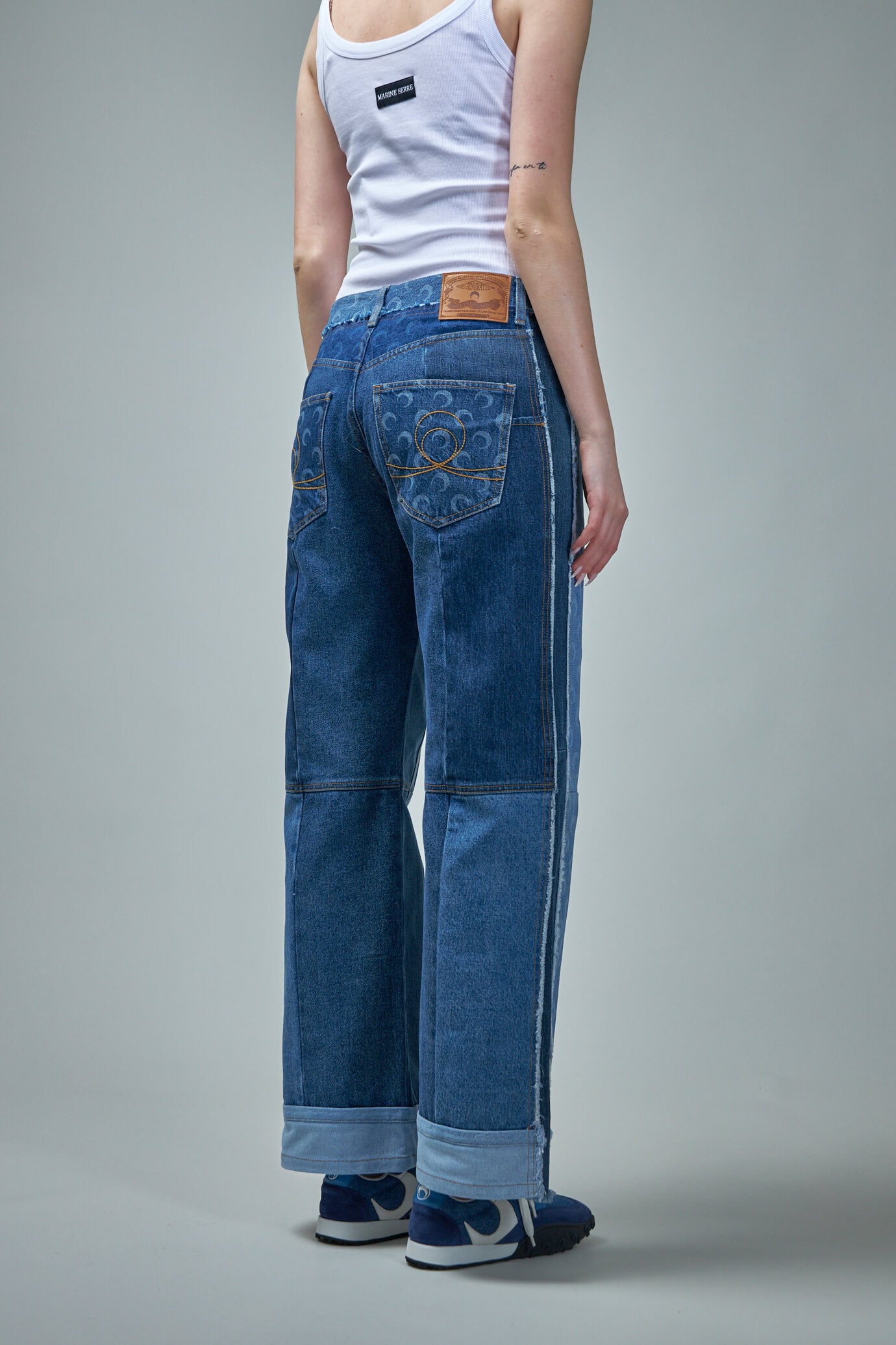 Regenerated Denim Straight Leg Pants