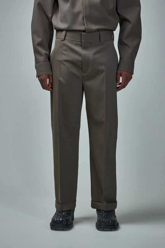 Wool Twill Cropped Trousers
