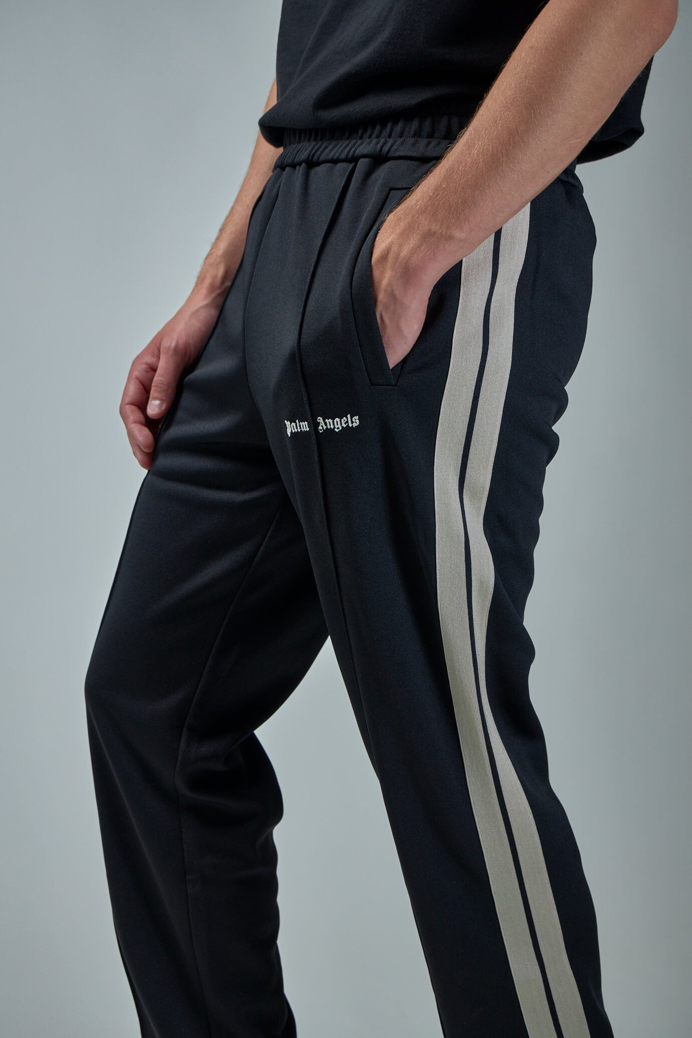 Jersey Track Pants in Black - Palm Angels Kids