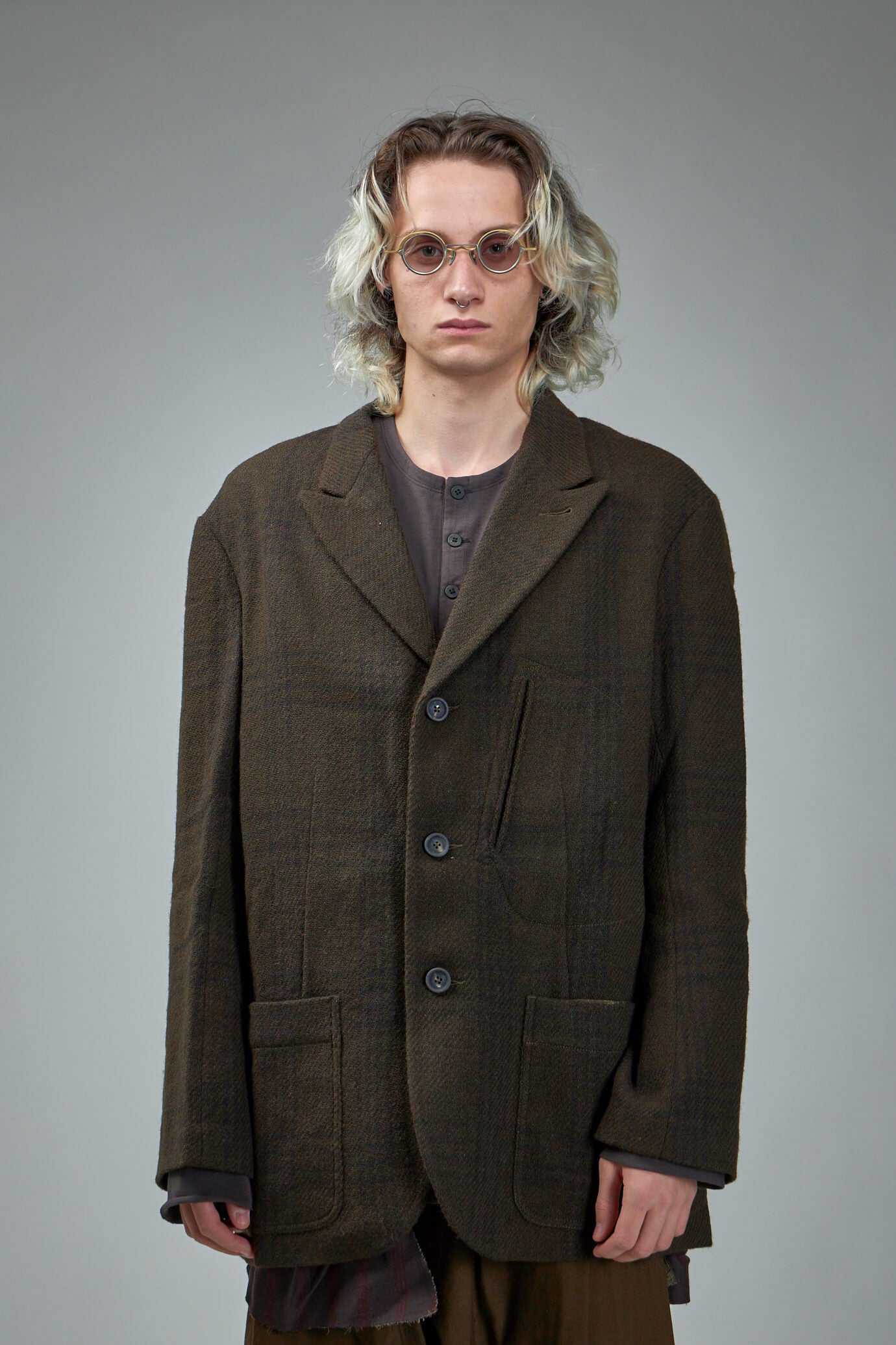 Einreihiger Blazer mit Scholar-Print