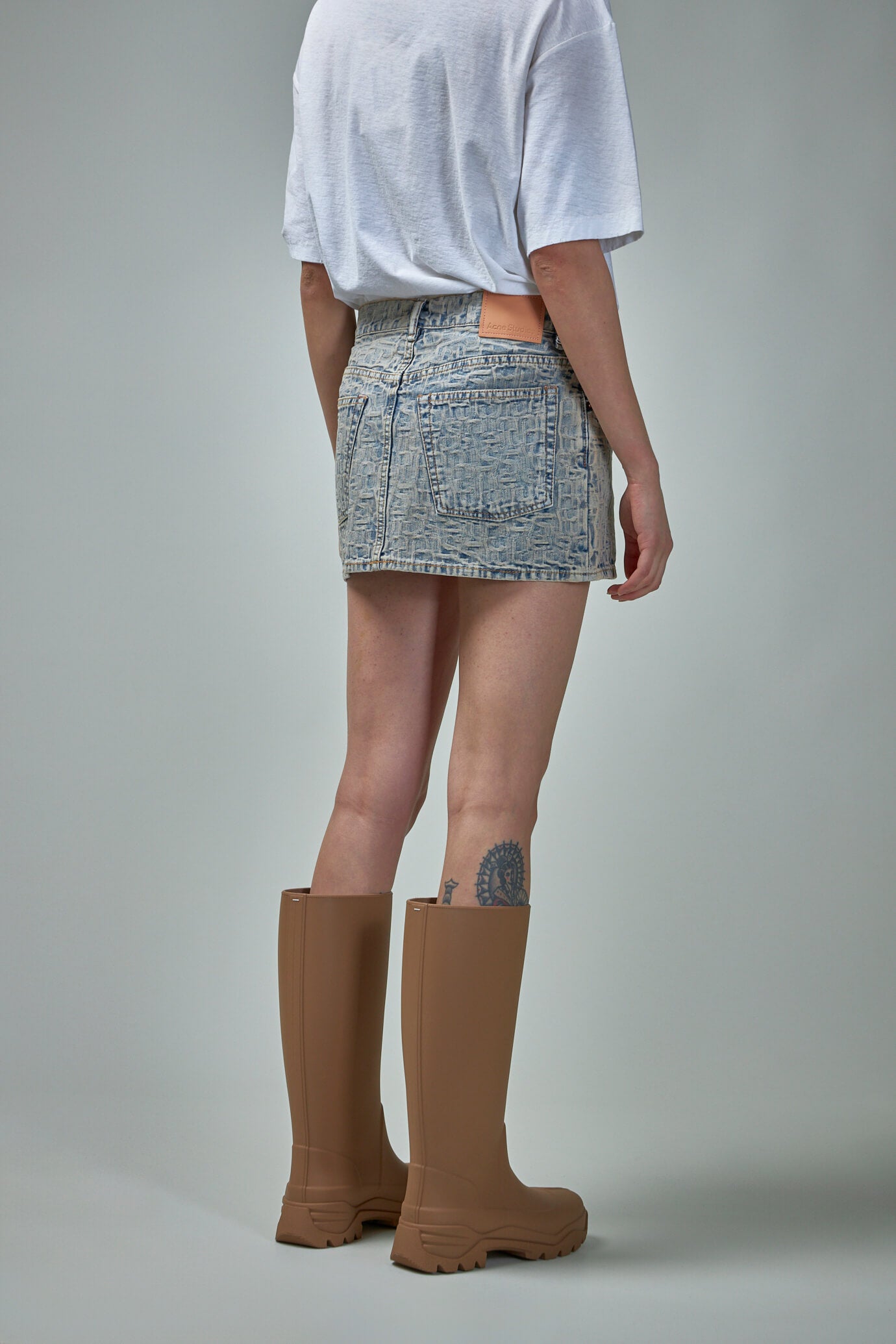 Monogram Denim Mini Skirt