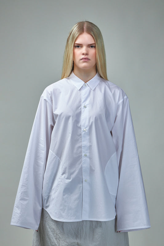 Long Sleeve Shirt 2 Slit Opening Side Pockets Woven