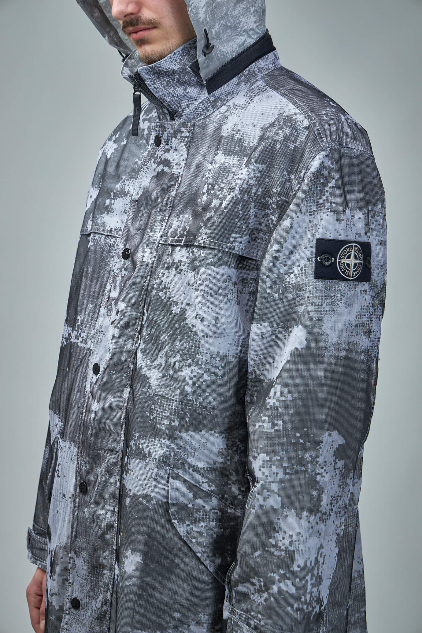 Stone island camo coat online