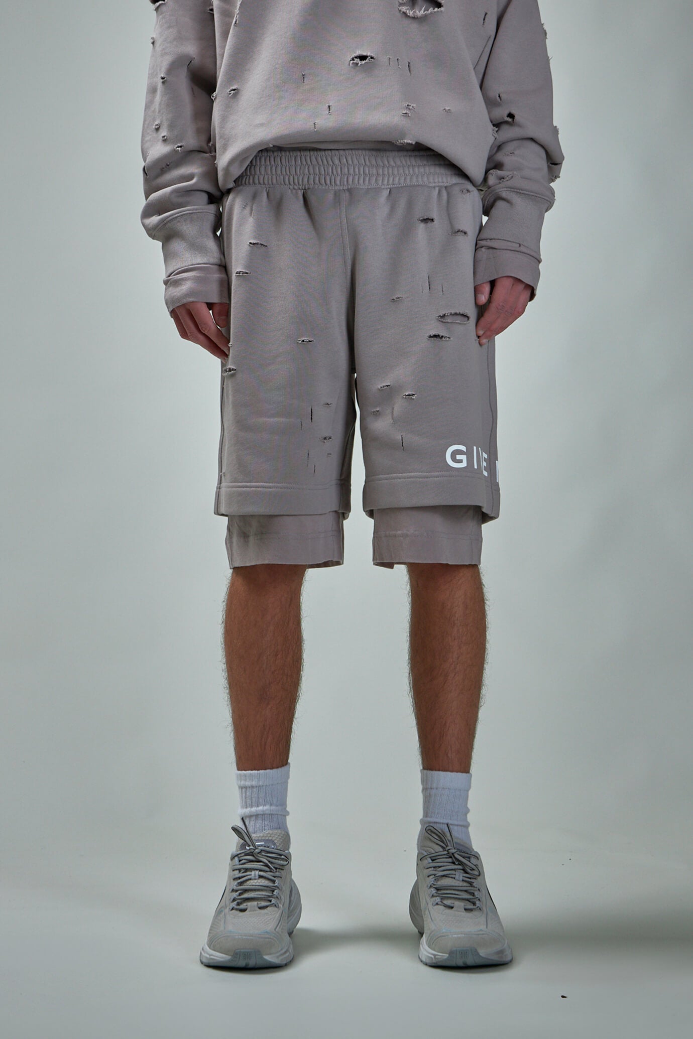 Archetype Bermuda Shorts with Destroyed Effects