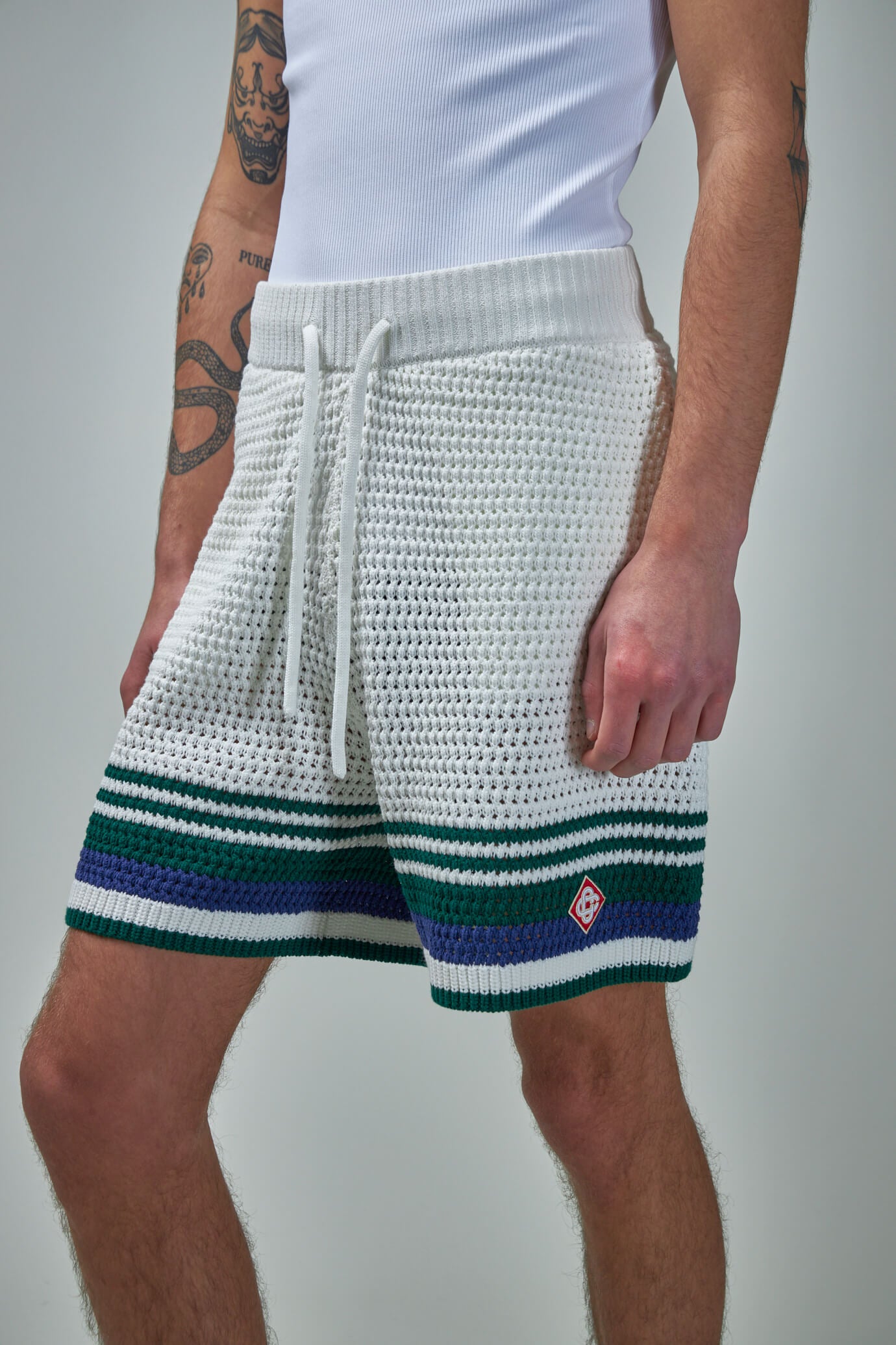 Crochet Effect Tennis Shorts