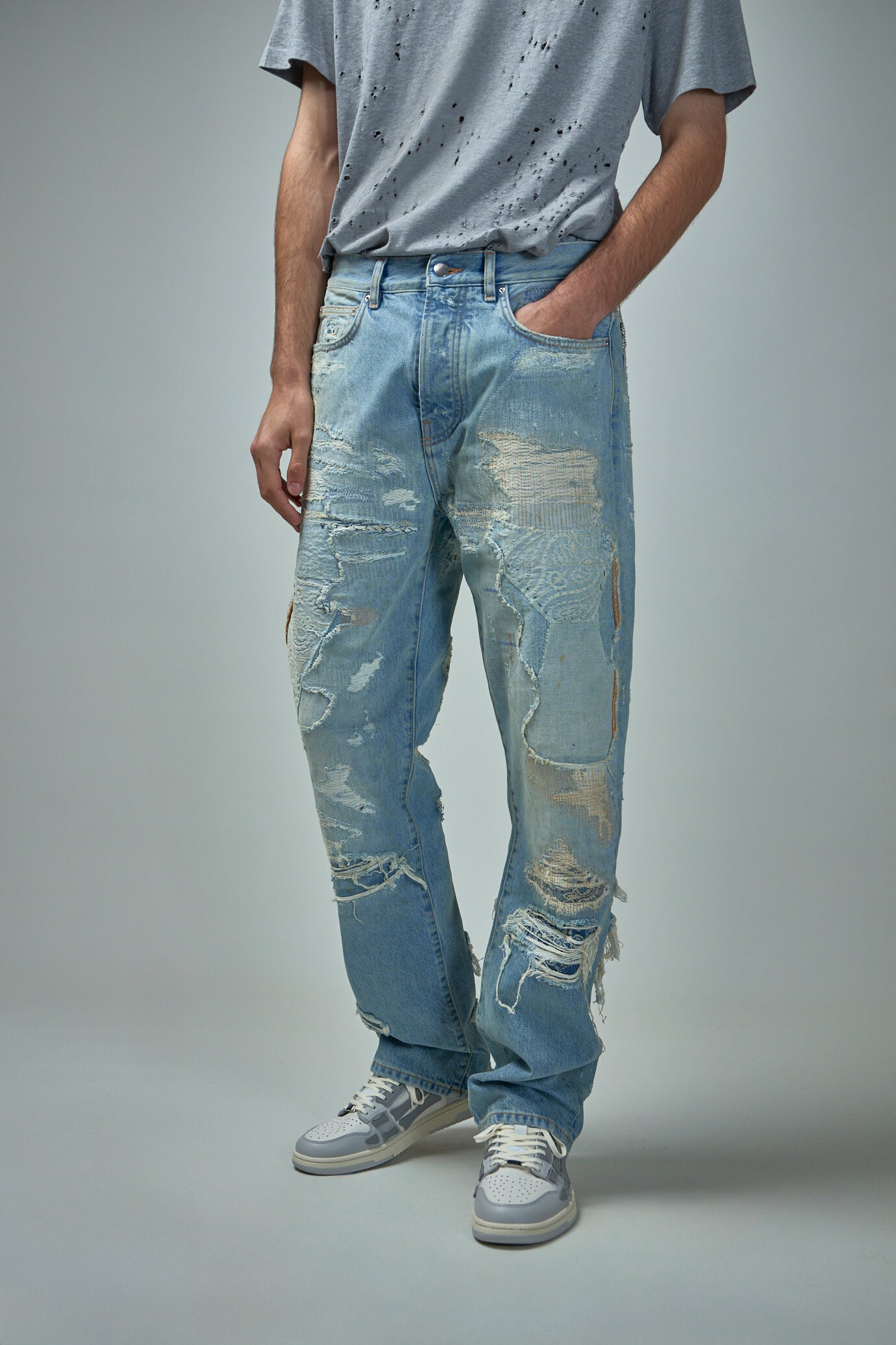 Repaired Straight Jean
