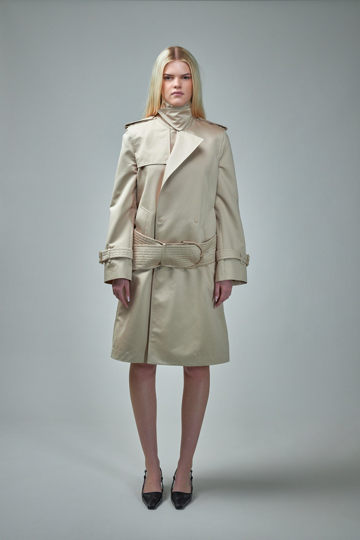 Long Silk Trench Coat