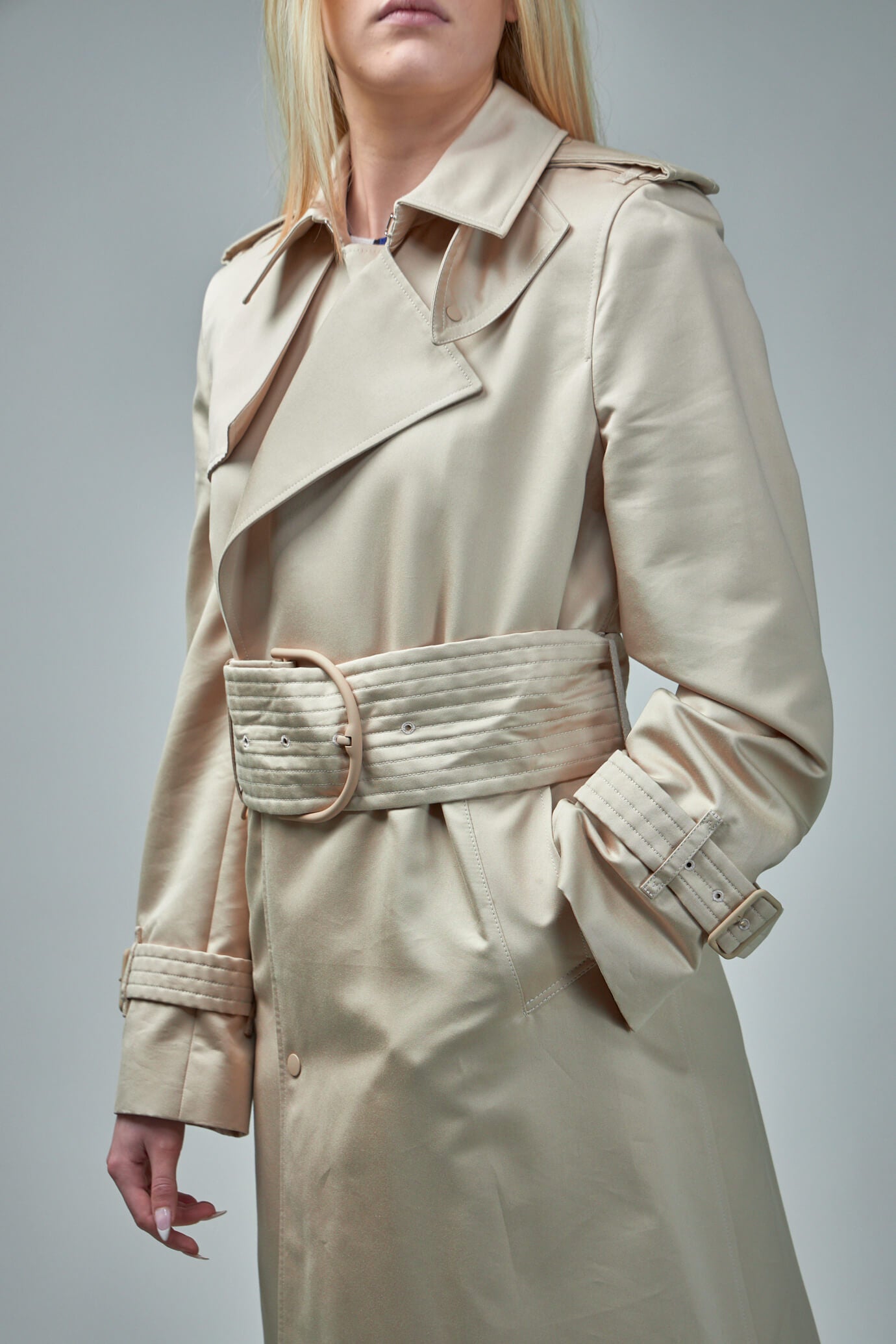 Long Silk Trench Coat