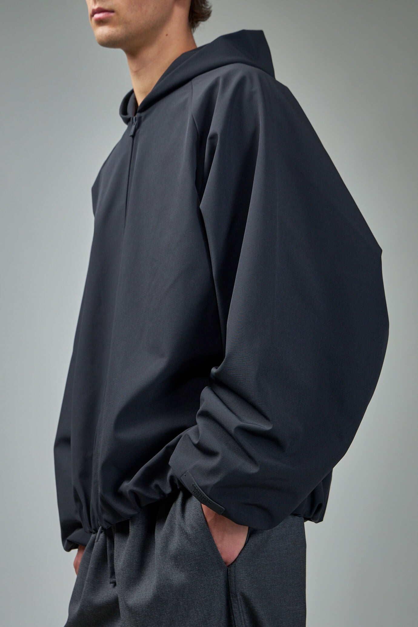 Bonded Nylon Hooded Bomber