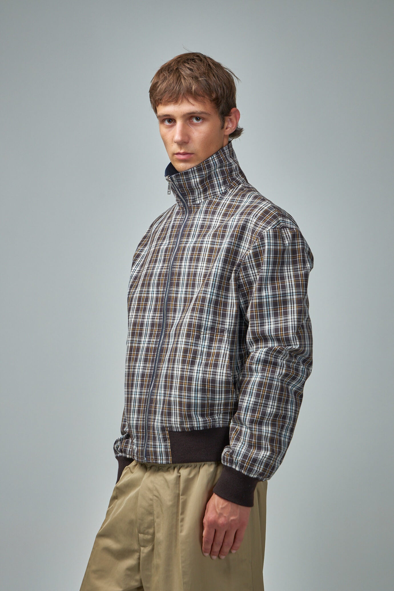 Checked Cotton Blouson