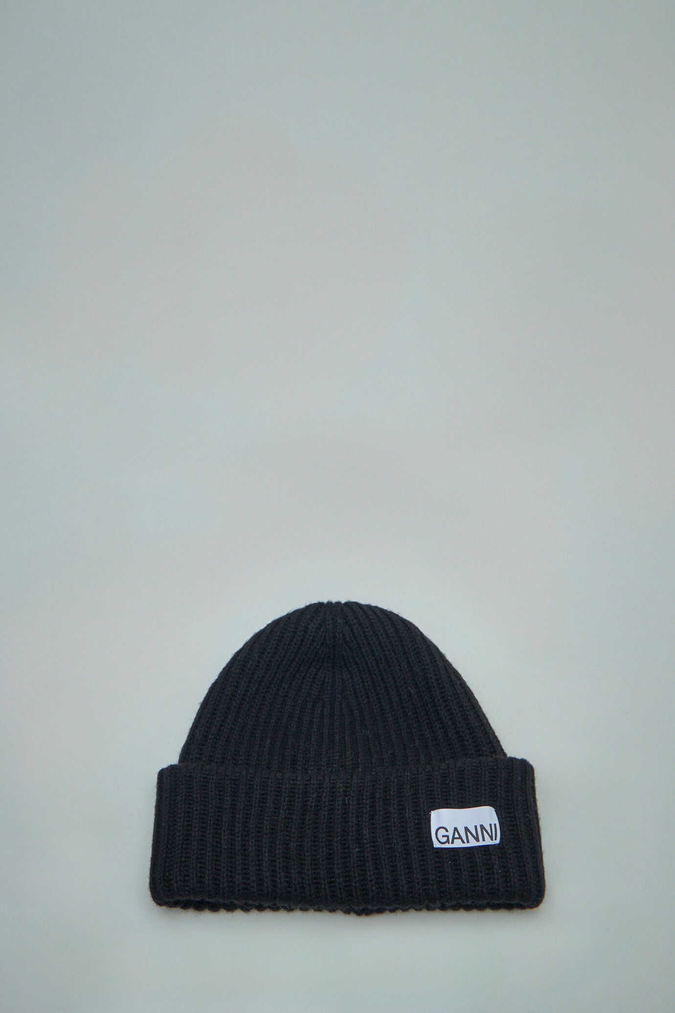 Oversized Wool Rib Knit Beanie