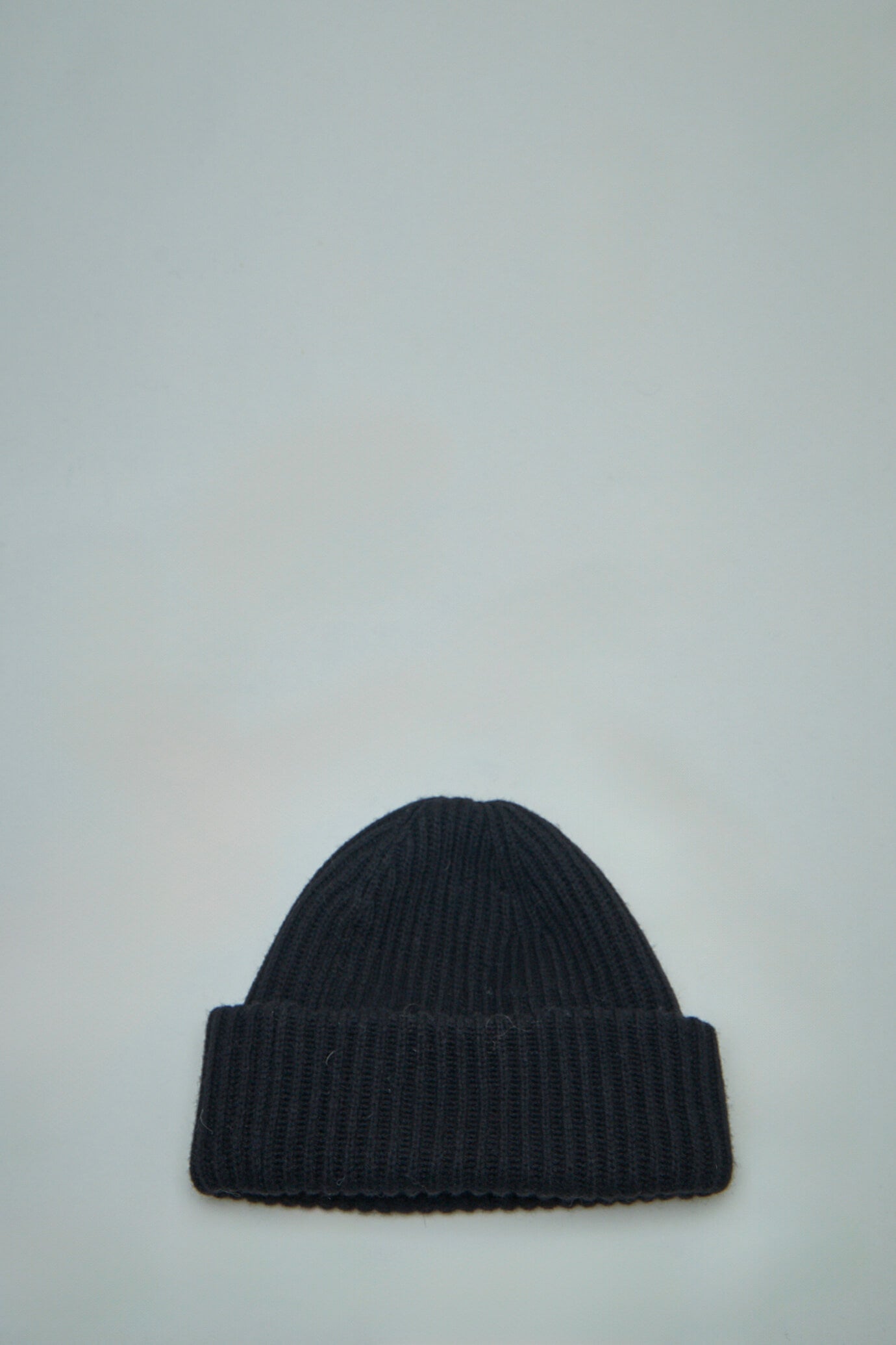 Oversized Wool Rib Knit Beanie