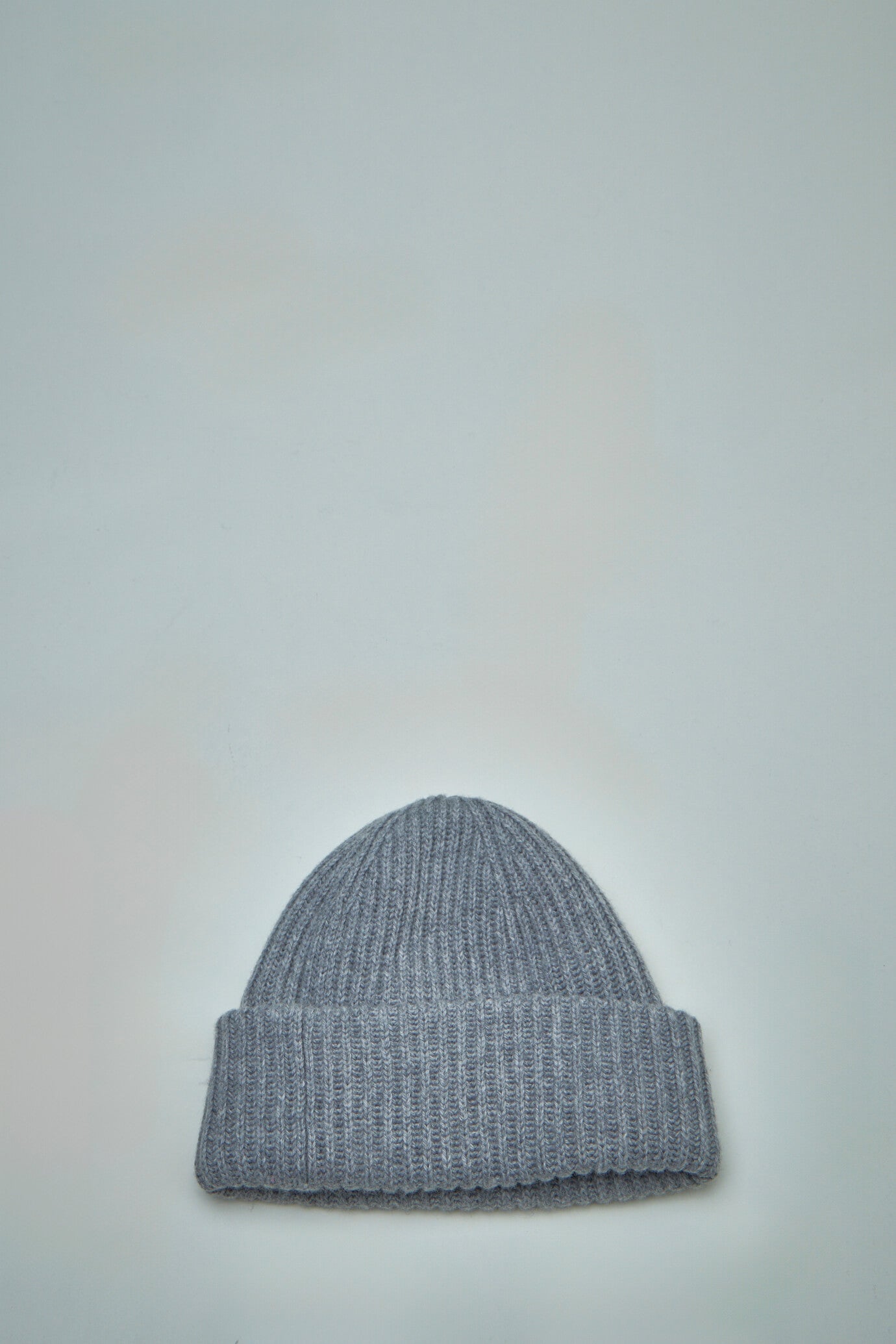 Oversized Wool Rib Knit Beanie