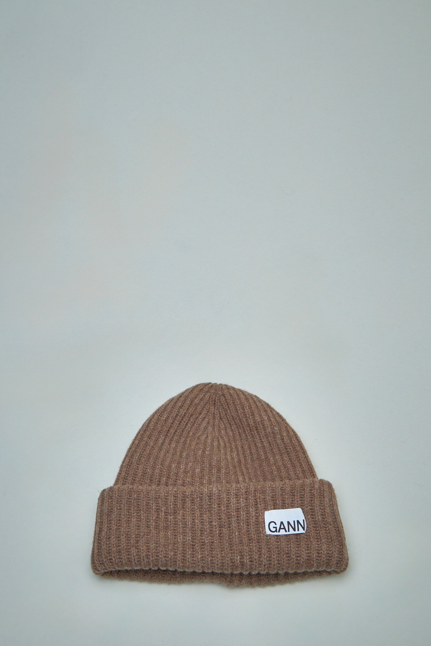 Oversized Wool Rib Knit Beanie