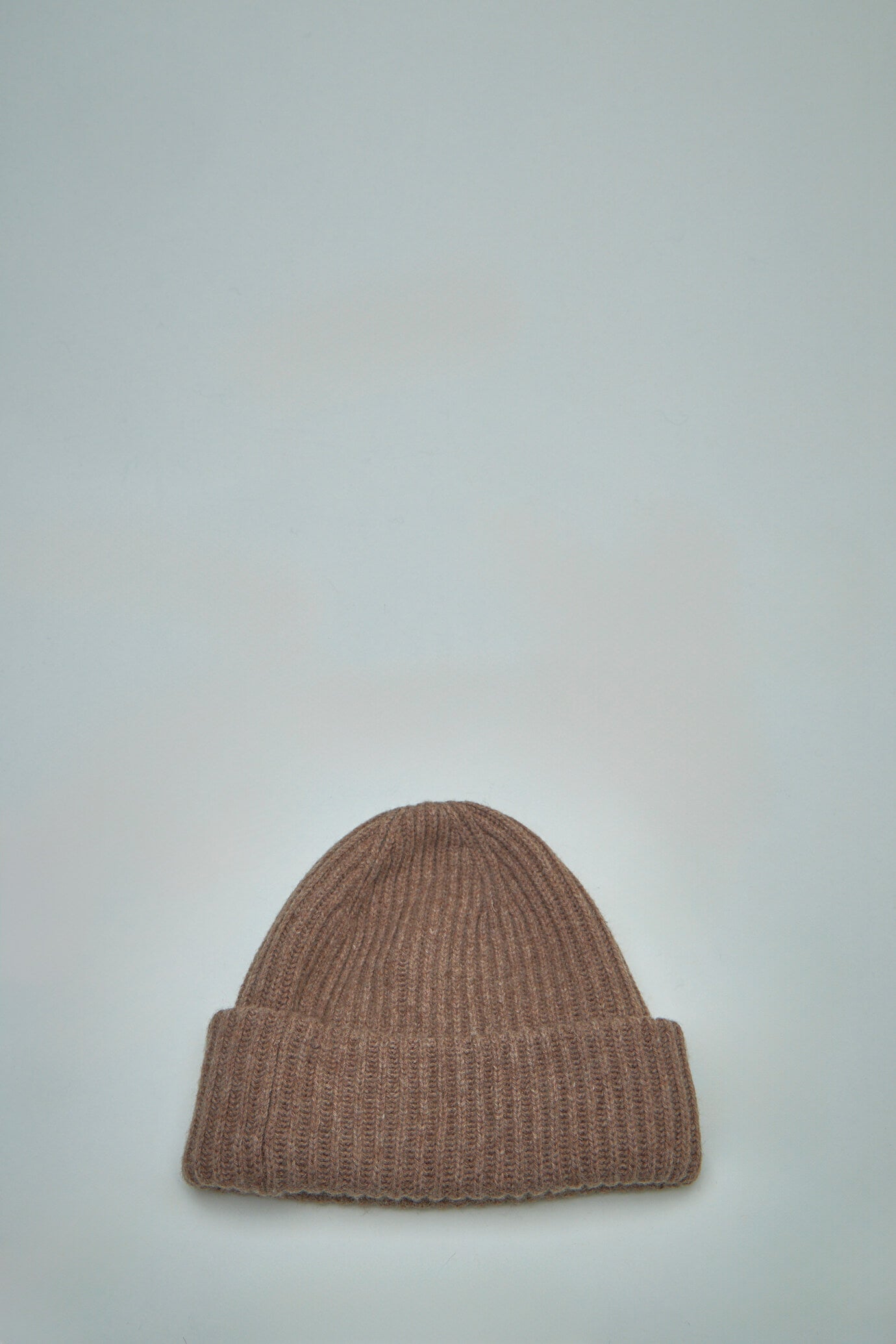 Oversized Wool Rib Knit Beanie