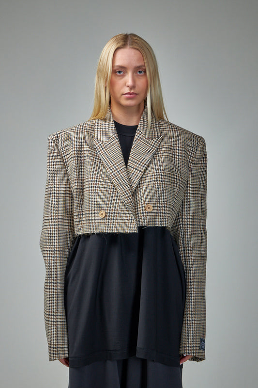 Cropped Deconstructed Tailored Jacket