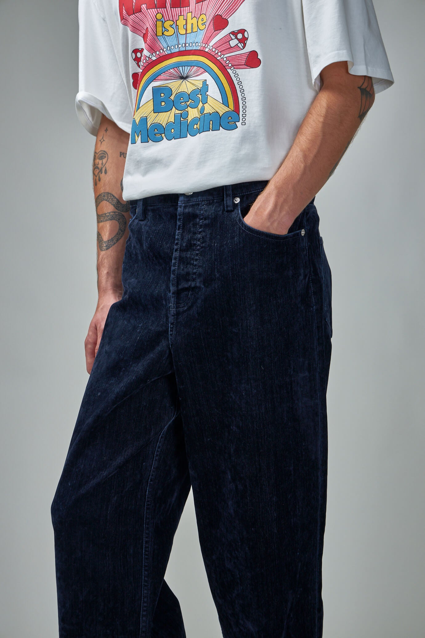 Moleskin Wide Jeans