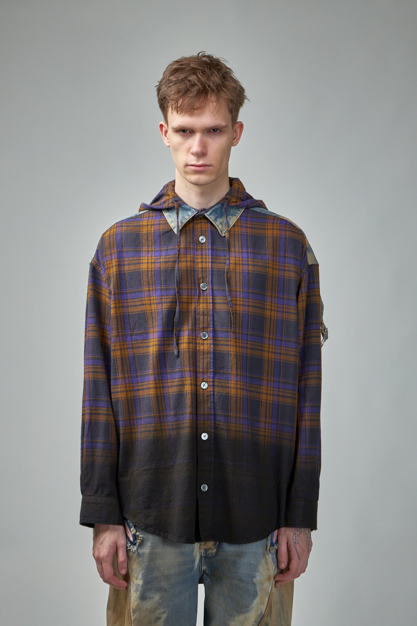 Hooded Button-Up Shirt