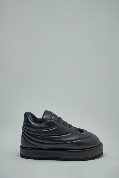 PDF Channel Lace Up Embroidery Nuvola-Pluto Leather black