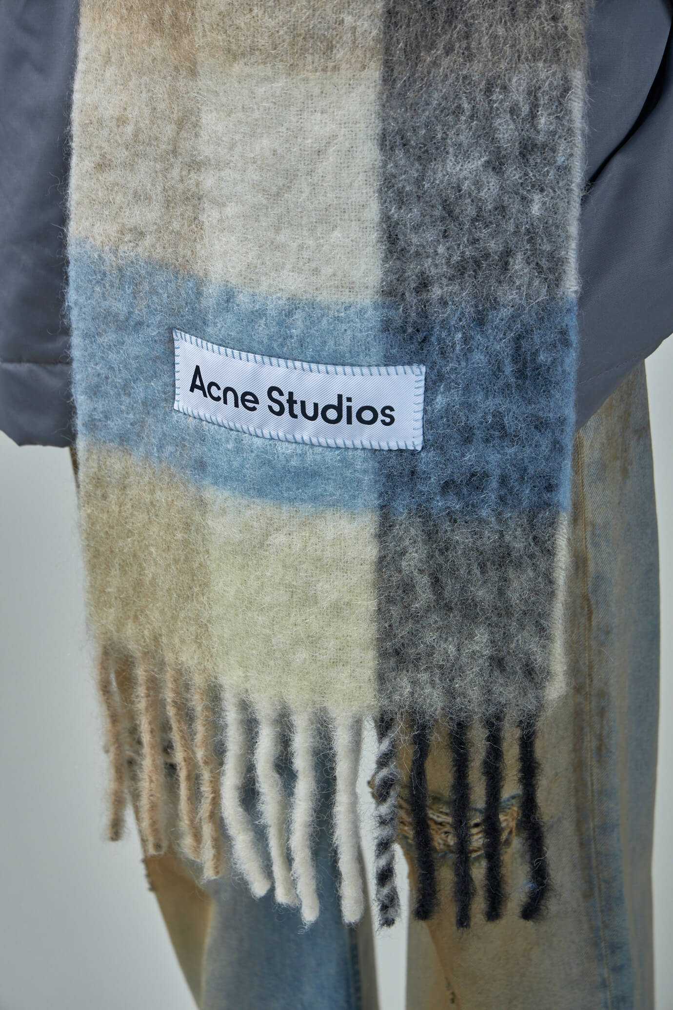 Mohair Check Scarf